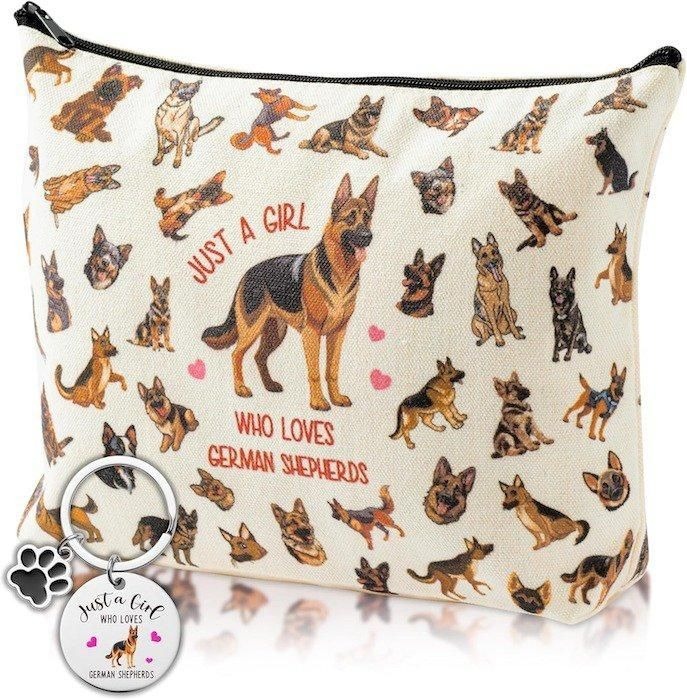 シェパードがいっぱい！ポーチ＆キーホルダーのセット　Japbor Makeup Bag for Dog Lovers　ジャーマンシェパード_画像9