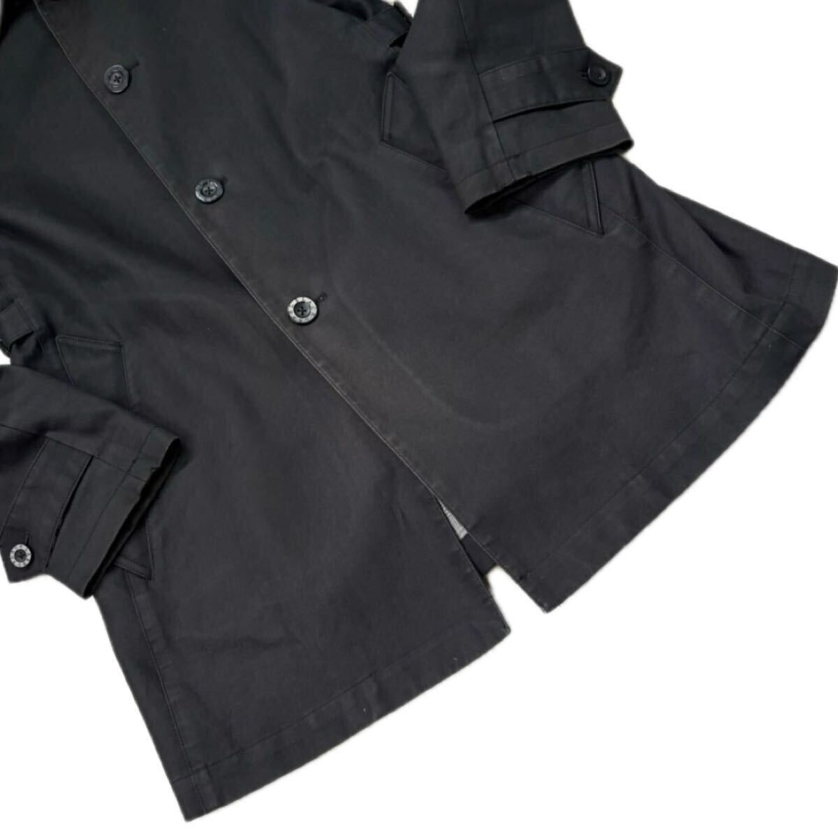 BURBERRY BLACK LABEL バーバリーブラックレーベル ステンカラーコート トレンチコート モノグラム ブラック 黒 メンズ Mサイズ_画像4