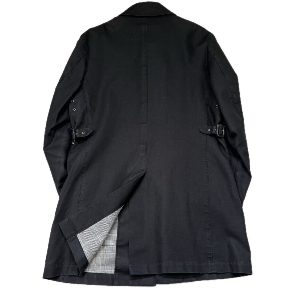 BURBERRY BLACK LABEL バーバリーブラックレーベル ステンカラーコート トレンチコート モノグラム ブラック 黒 メンズ Mサイズ_画像6
