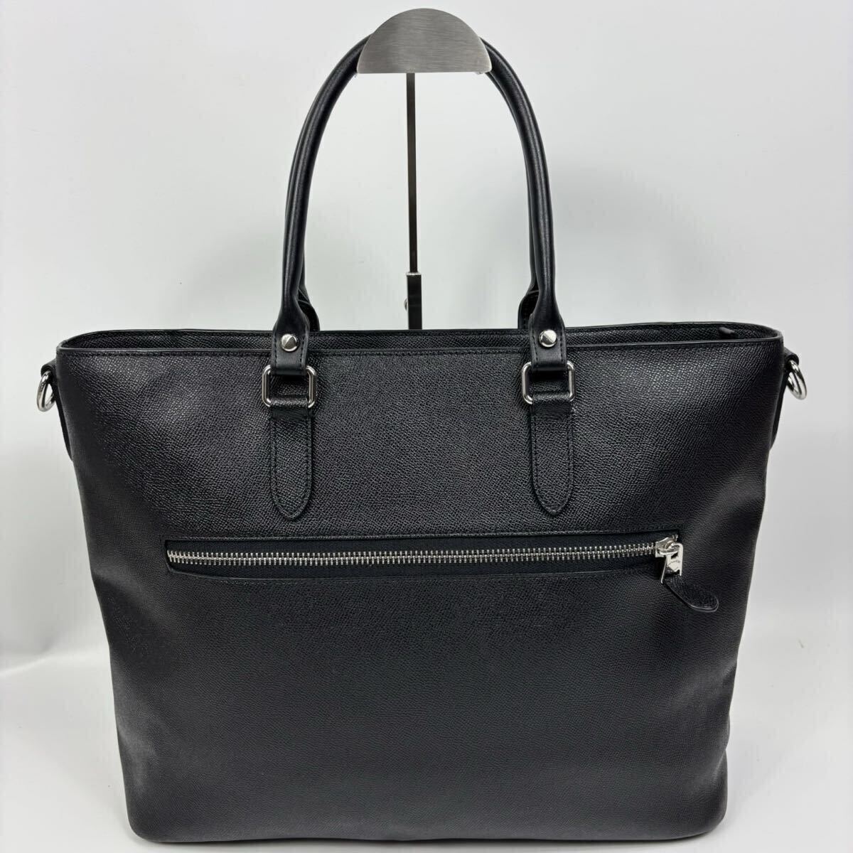 現行美品◎ COACH コーチ ベケット C2842 ビジネスバッグ トートバッグ 2way ショルダーバッグ ブラック 黒 サフィアーノレザー_画像3