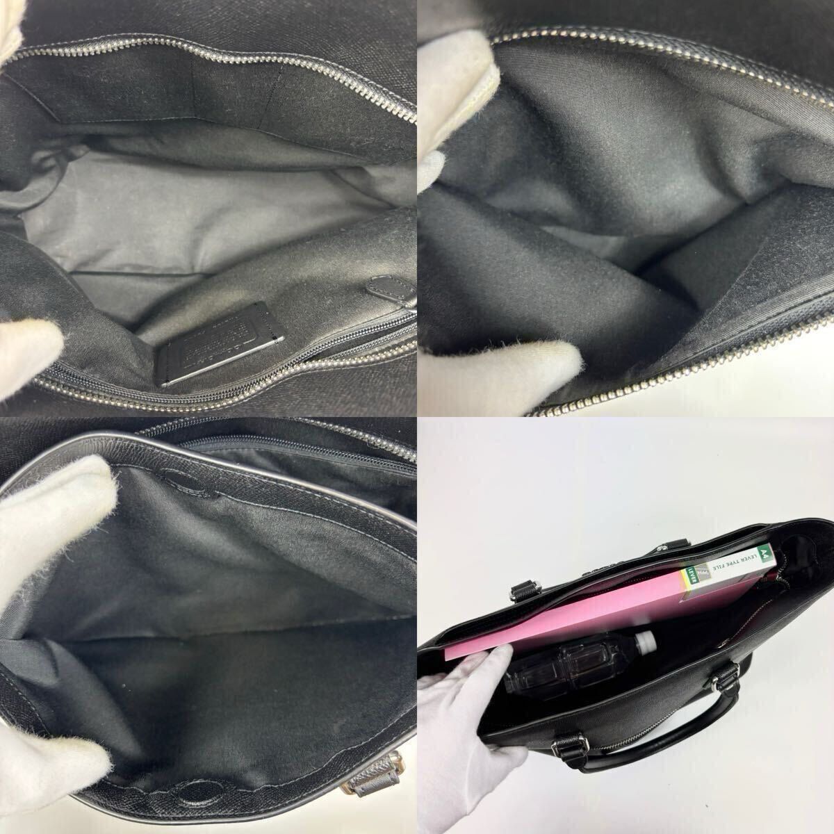 現行美品◎ COACH コーチ ベケット C2842 ビジネスバッグ トートバッグ 2way ショルダーバッグ ブラック 黒 サフィアーノレザー_画像8