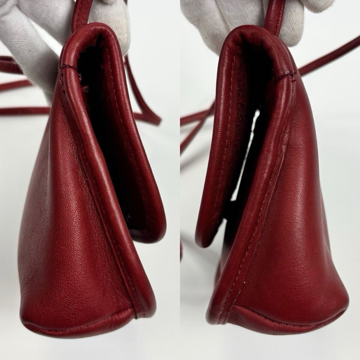 OLD COACH オールドコーチ USA製 グラブタンレザー ミニ マイクロ ショルダーバッグ ポシェット 赤 レッド 9934 チャーム ターンロック_画像4