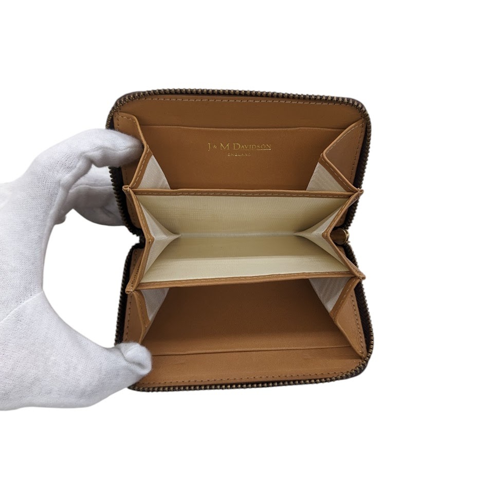 22 美品 J&M DAVIDSON ジェイアンドエムデヴィッドソン スモールジップ パイソンウォレット _画像4