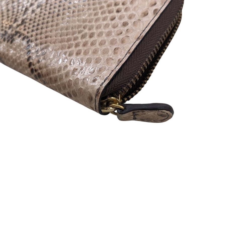 22 美品 J&M DAVIDSON ジェイアンドエムデヴィッドソン スモールジップ パイソンウォレット _画像6