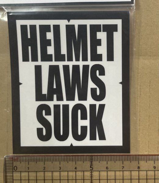 【OCEAN BEETLE】オーシャンビートル HELMET LAWS SUCK ステッカー 抜き型ステッカー BLACK / バイカー バイク乗り Sticker Helmet Custom_画像7
