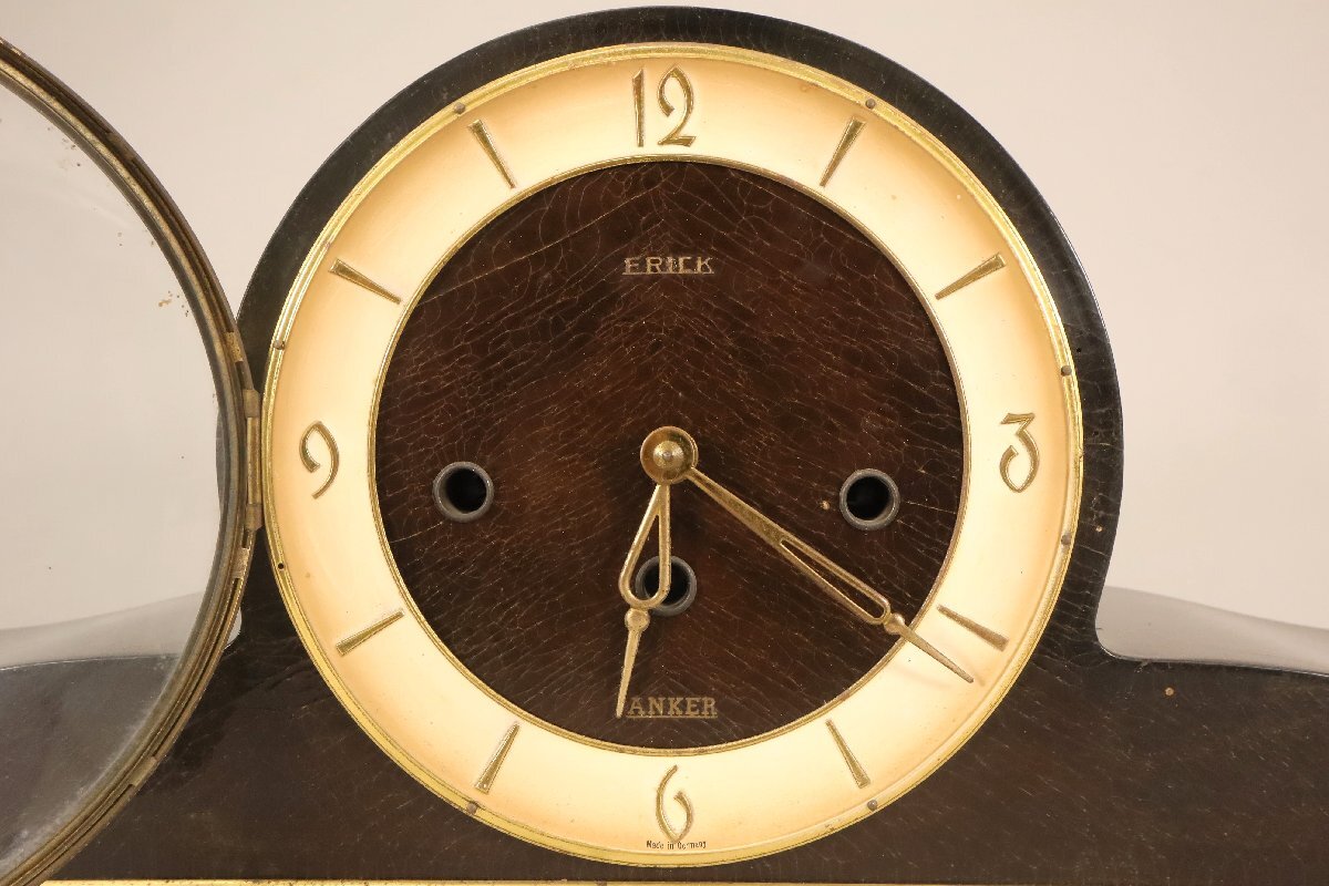日の出型 アンティーク置時計 A.Frick Nachf / ドイツ製 / 傾斜型5本ベル / ウェストミンスター / チャイム /鐘/ネジ巻付き/古時計/現状品_画像3