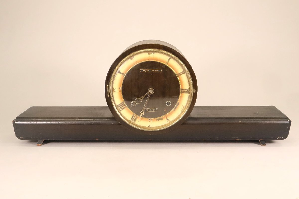 日の出型 アンティーク置時計 Rhythm Charmant 30Day / 精工舎 / チャイム / 鐘 / ネジ巻付き / 古時計 / 和製 / ネジ巻き付き / 現状品_画像1