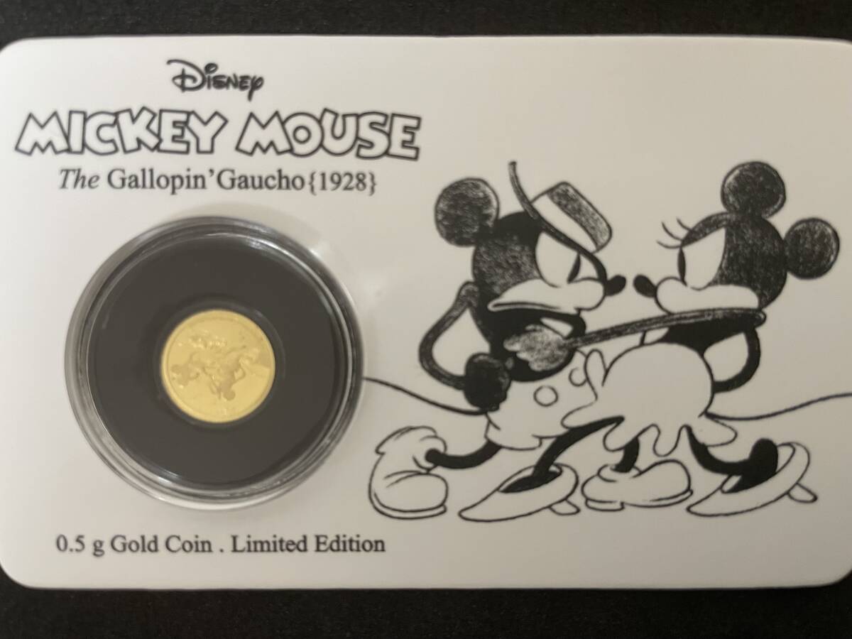 ミッキーマウス 0.5g 金貨 ニュージーランド, 限定品　1,399/5,000, 2017, Gold Coin of New Zealand