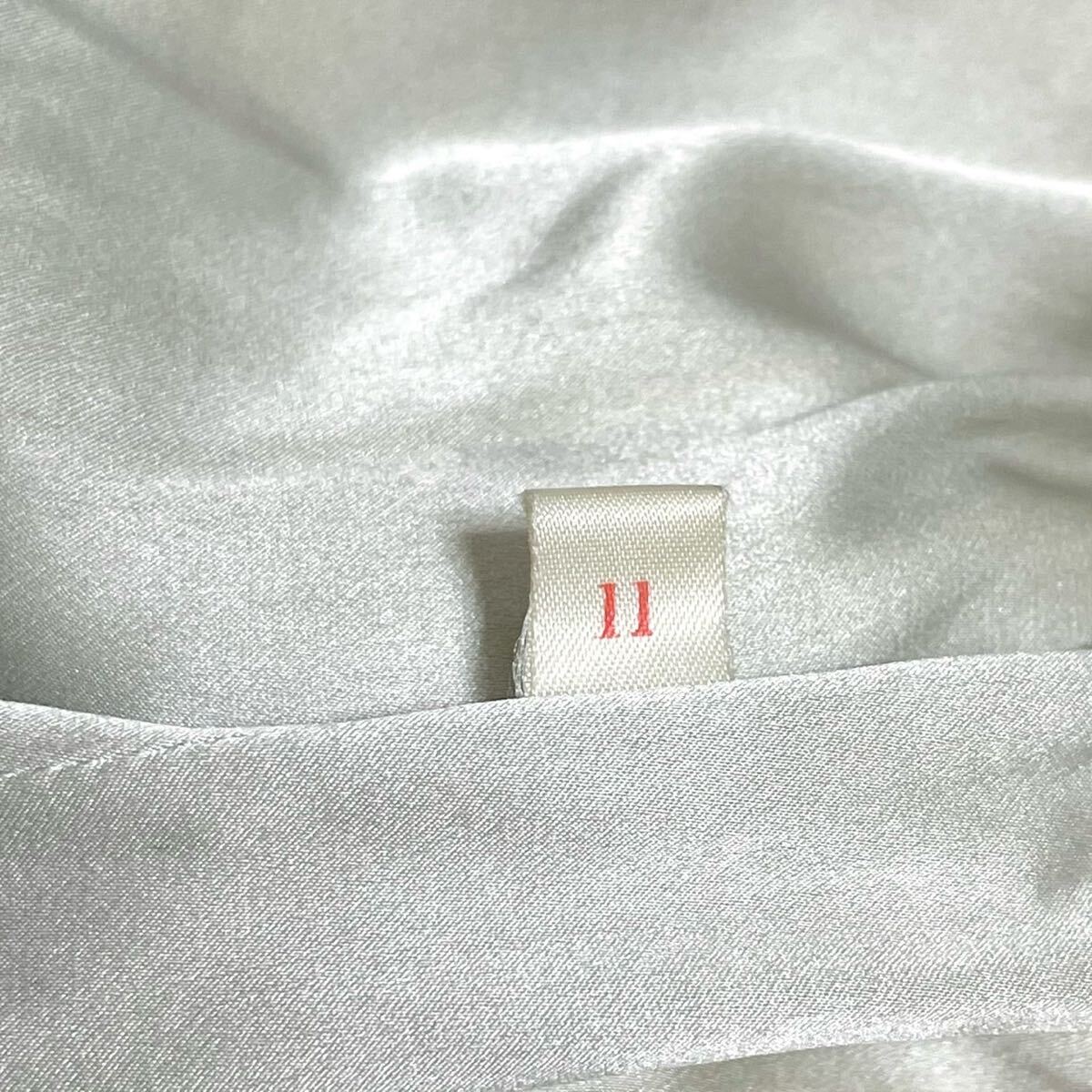 なめし柔らか◎ホワイトミンク ファーコート ロング 着丈約107cm 毛並み◎ リアルファー 本毛皮 レディース アウター L相当 白系_画像9