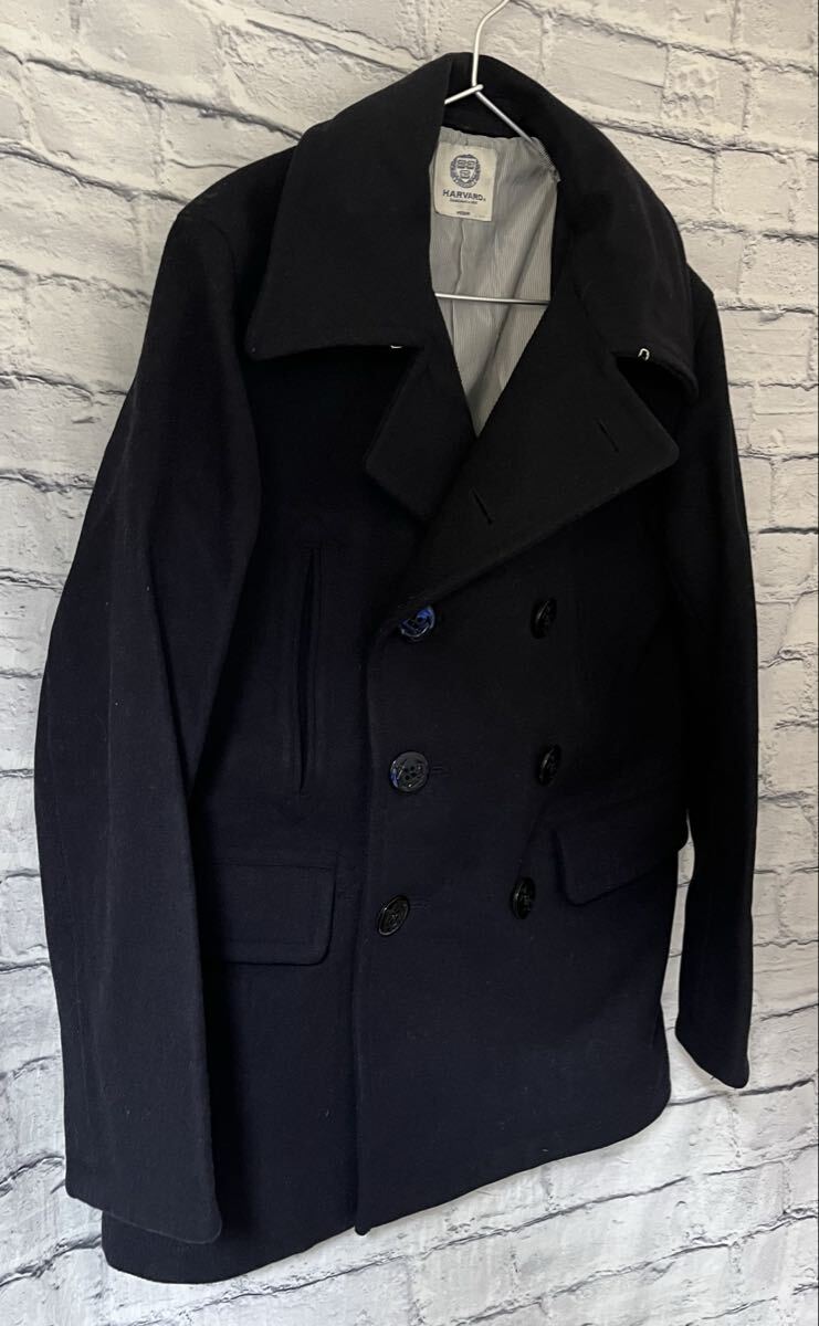 HARVARDカシミヤ混ウールメルトンPコートMサイズ 中古(管NO1866-8)_画像4