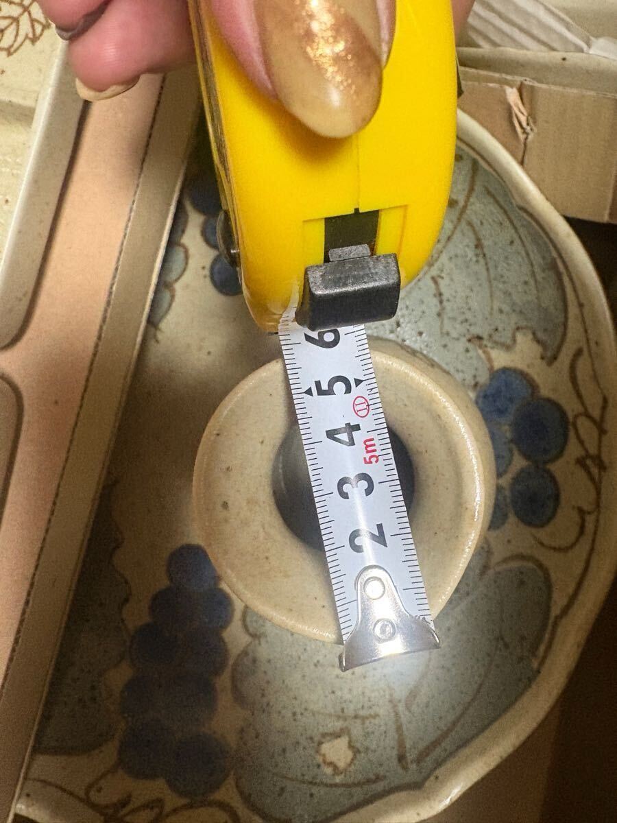 蕎麦？天ぷら皿セット ①大皿 約直径25cm×2枚、②小皿 約直径13cm×10枚、③猪口 約高さ10cm×2客、④薬味皿 約15cm、⑤箸 約21.5cm×10客_画像7