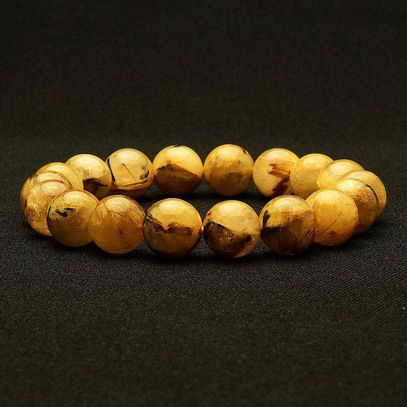 【無限の金運エネルギー】 太陽放射ルチルブレスレット 11-12mm 一点物【GHB102】水晶 41g 浄化発送 ギフト 京海堂_画像1