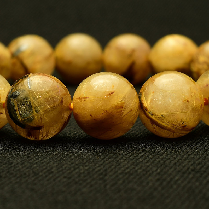 【無限の金運エネルギー】 太陽放射ルチルブレスレット 11-12mm 一点物【GHB102】水晶 41g 浄化発送 ギフト 京海堂_画像3