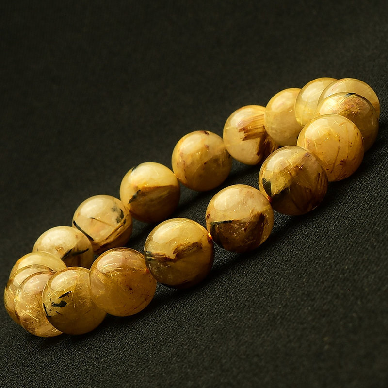 【無限の金運エネルギー】 太陽放射ルチルブレスレット 11-12mm 一点物【GHB102】水晶 41g 浄化発送 ギフト 京海堂_画像2