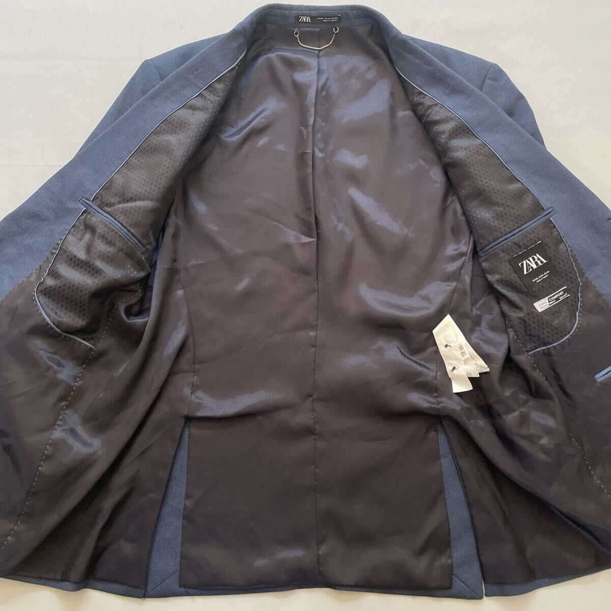 超希少3XL！ザラマン【お洒落の極み】ZARA MAN テーラードジャケット ネイビー 2B 総裏地 着心地◎ 高級感 54(4L相当)_画像5