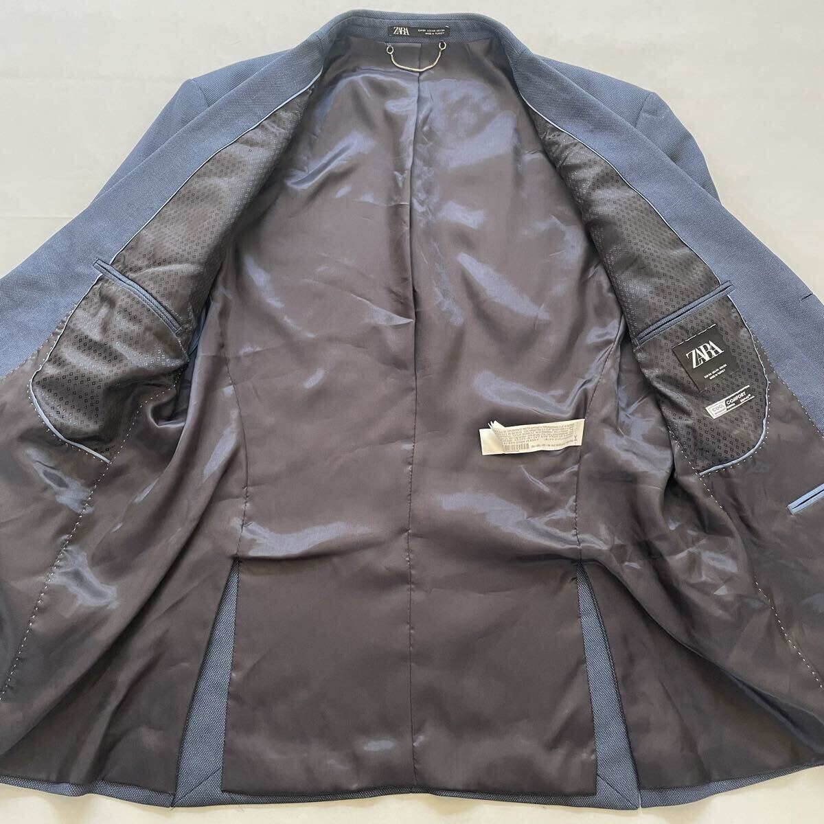 超希少3XL！ザラマン【お洒落の極み】ZARA MAN テーラードジャケット ネイビー 2B 総裏地 着心地◎ 高級感 54(4L相当)_画像8
