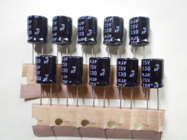 電解コンデンサー 330μF 25V ELNA 5個セット 未使用品 【複数セット有】 【管123】_画像3