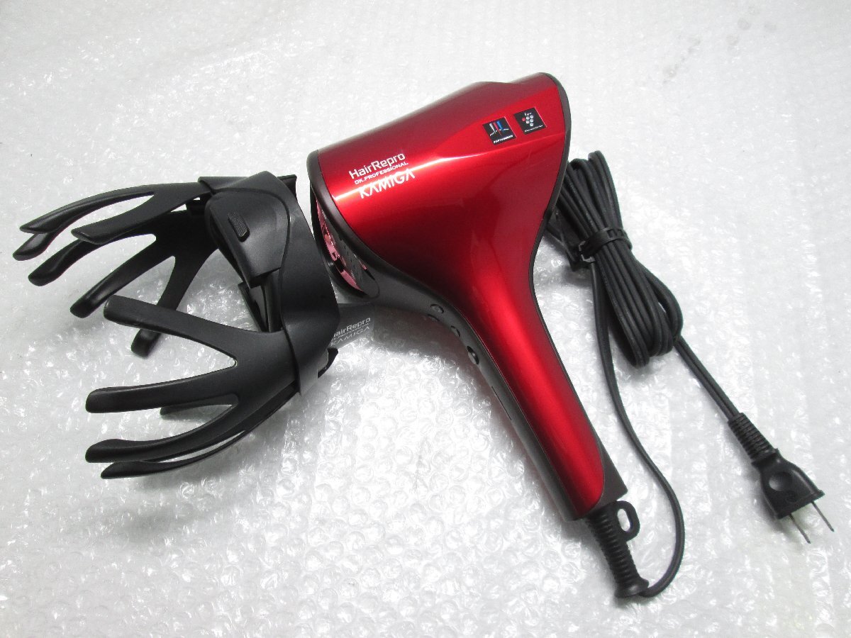 ◎美品 アデランス HairRepro KAMIGA N-LED Sonic ヘアドライアー AD-HR03-R レッド 2020年製 展示品 w102428_画像1