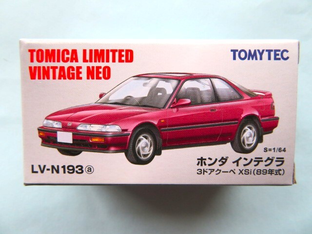 LV-N193a《 ホンダ インテグラ ３ドアクーペ XSi（ 赤 89年式 ）S=1/64》トミカリミテッドヴィンテージネオ　TOMICA LIMITED VINTAGE NEO_画像1
