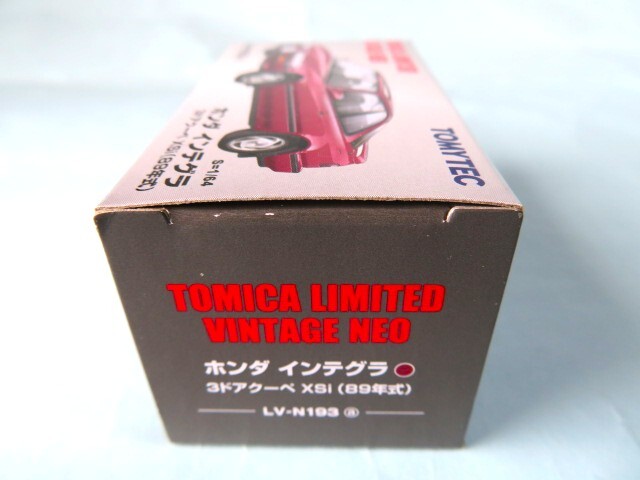 LV-N193a《 ホンダ インテグラ ３ドアクーペ XSi（ 赤 89年式 ）S=1/64》トミカリミテッドヴィンテージネオ　TOMICA LIMITED VINTAGE NEO_画像7