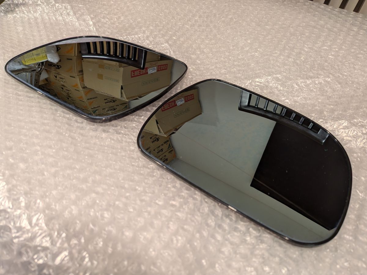 20 25 ヴェルファイア アルファード 純正 左 右 レインクリアリング ブルーレンズ ミラー レイン クリア ドアミラー ブルー レンズ_画像3
