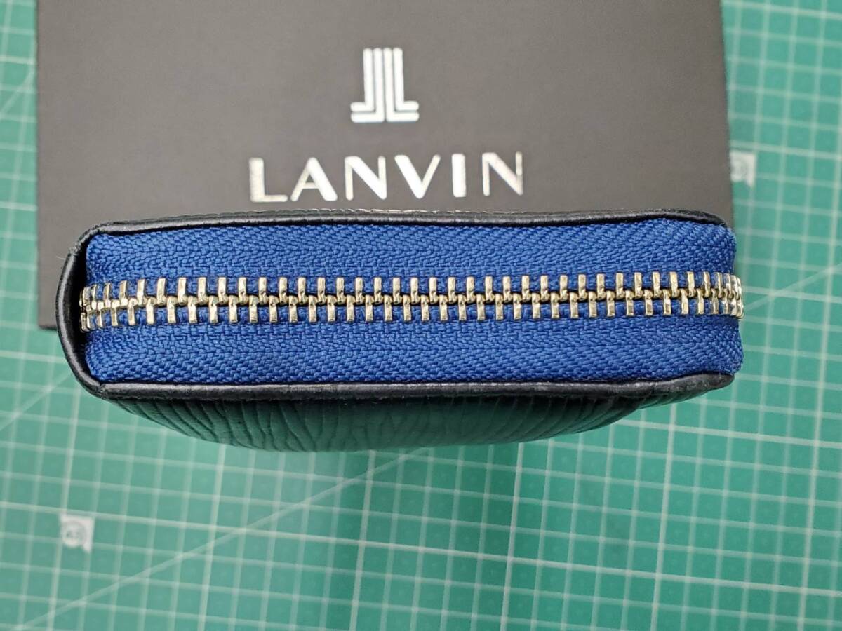 #4357 LANVIN ランバン 財布 サイフ 紺 ネイビー_画像6
