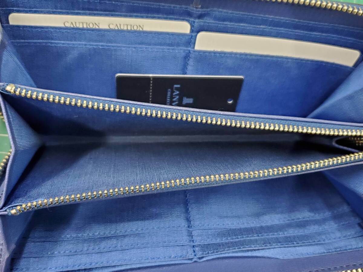 #4357 LANVIN ランバン 財布 サイフ 紺 ネイビー_画像8