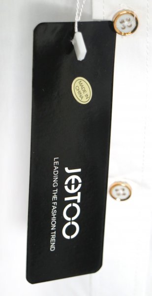 16 03158 ☆ [JEETOO] オックスフォード スタンドカラーシャツ バンドカラーシャツ 白 Mサイズ メンズ 【アウトレット品】_画像4