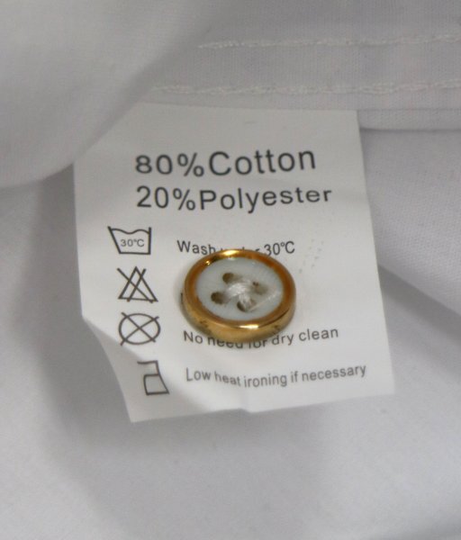 16 03158 ☆ [JEETOO] オックスフォード スタンドカラーシャツ バンドカラーシャツ 白 Mサイズ メンズ 【アウトレット品】_画像7