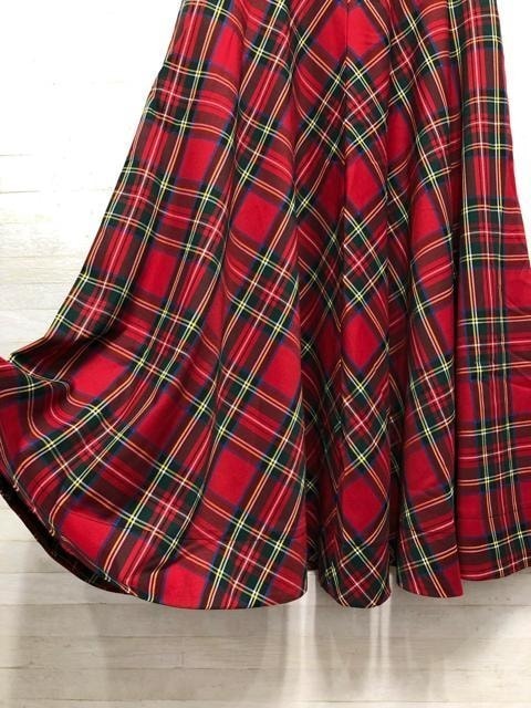 新品☆LL♪赤チェックのマキシ丈スカート＆可愛い白ブラウス♪☆Q461_画像7