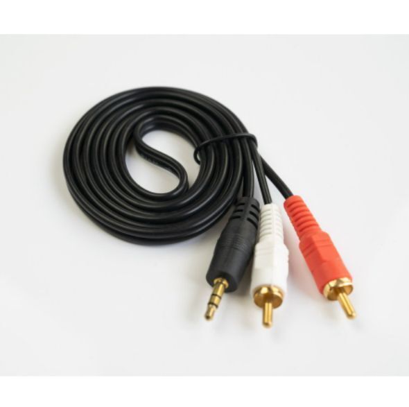 3.5mm ステレオミニプラグ(オス) 変換 RCAプラグ(オス、赤と白) 1.5m オーディオケーブル_画像3