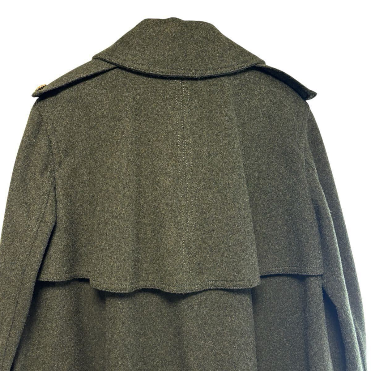 CELINE SPORT セリーヌ レデイース コート 馬車金ボタン 濃緑系 グリーン フランス製 カーキ ヴィンテージ_画像4