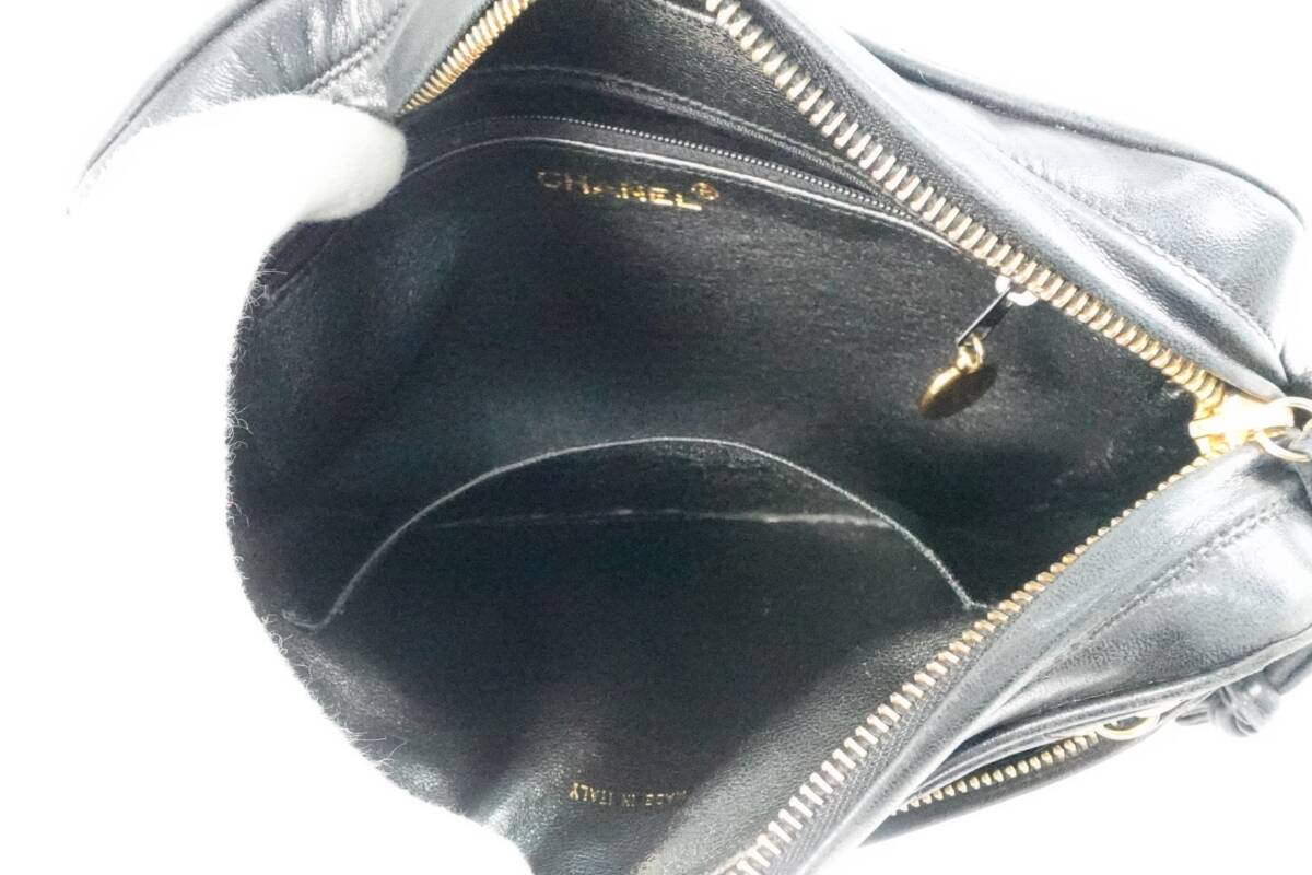 CHANEL シャネル ショルダーバッグ マトラッセ ラムスキン ブラック チェーンショルダー 肩掛け ブラック系 ブランド バッグ キルティング_画像8