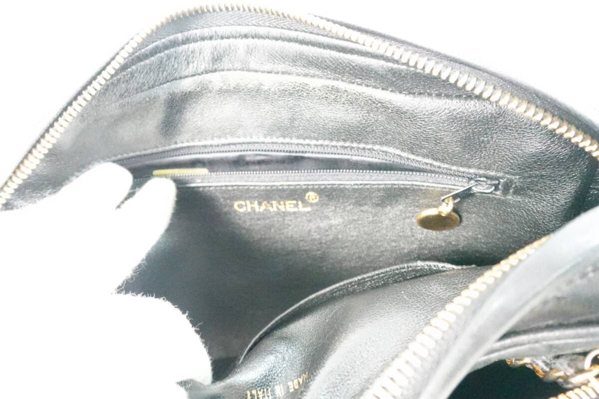 CHANEL シャネル ショルダーバッグ マトラッセ ラムスキン ブラック チェーンショルダー 肩掛け ブラック系 ブランド バッグ キルティング_画像9