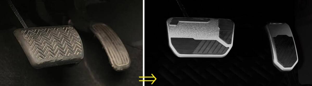 TOYOTA トヨタ プリウス C-HR カローラ ヴォクシー ハリアー アルファード ヴェルファイア 等 アクセル ブレーキ アルミペダルカバー_画像6