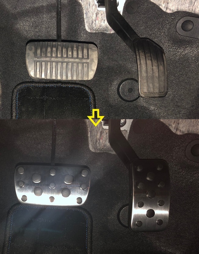 SUBARU スバル 現行型 インプレッサ フォレスター XV クロストレック レヴォーグ ペダル ペダルカバー AT用 ３点セット 取付簡単_画像4