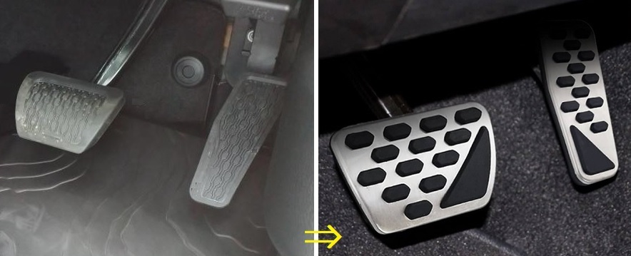 Jeep ジープ ラングラー 4代目 JL型 (現行型) 専用 メタルペダル アクセル ブレーキ ペダルカバーセット_画像6