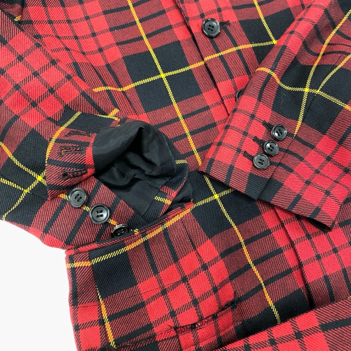 72j15 COMME des GARCONS コムデギャルソン 2017SS チェック アシンメトリー カットアウト シングルコート GS-J015 XS レディースo07t_画像8