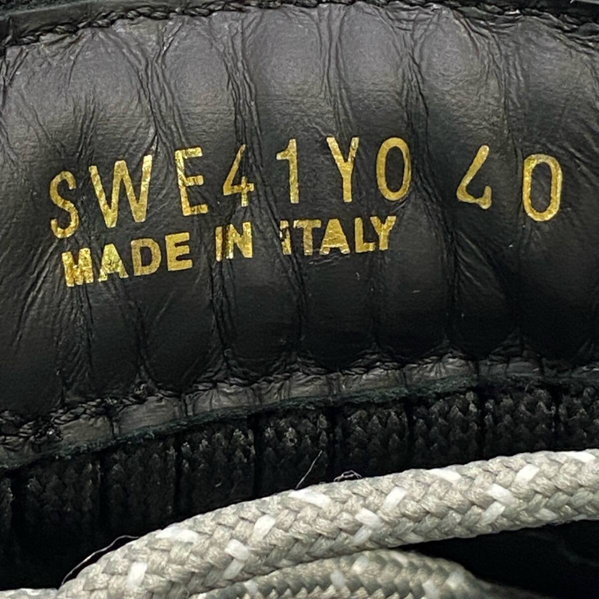 4j3 《極美品》定価￥126.500 VALENTINO ヴァレンティノ クロシェ スニーカー 40 ブラック グレー マクラメ編み ハンドメイド 箱付きt18r_画像9