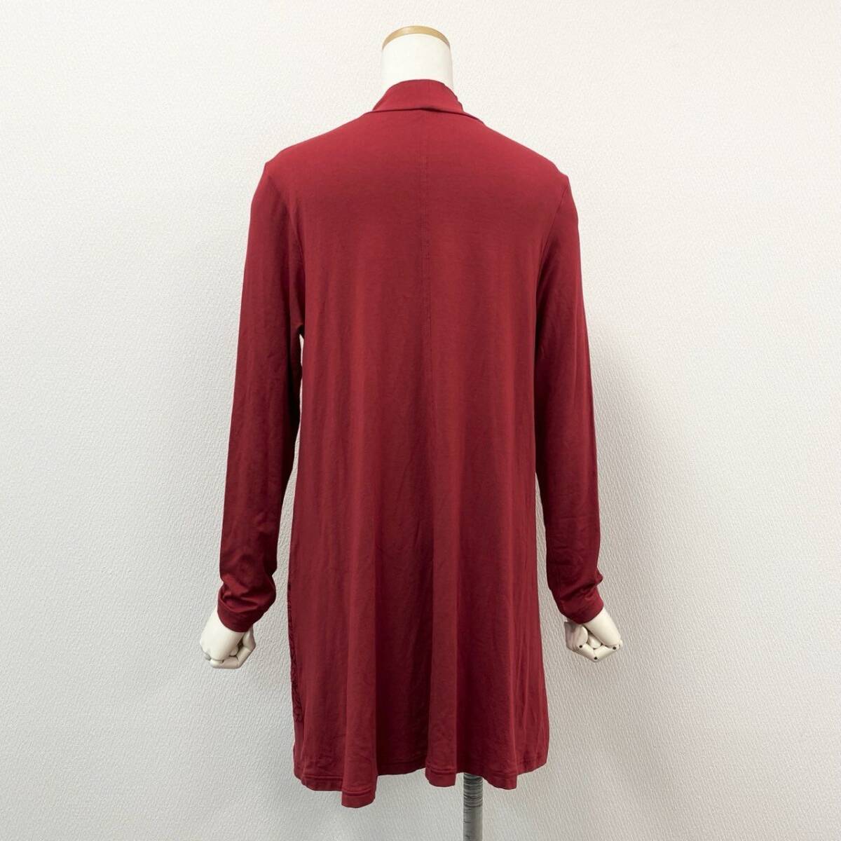 45h15 TOKUKO 1er Vol トクコプルミエヴォル 花柄刺繍 ボトルネック 長袖チュニック ロングスリーブ ワンピース 9 M レディース 日本製o07t_画像3