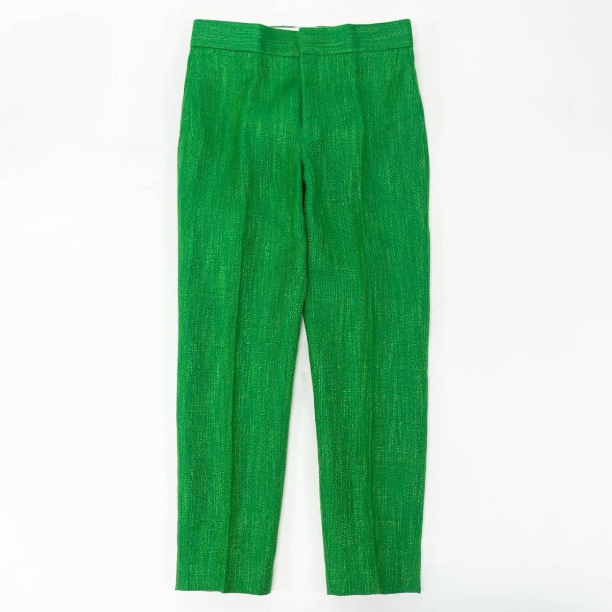 72j15《美品》Drawer ドゥロワー リネン混 オットマンベーシックパンツ ボトム パンツ 6514-236-1203 34サイズ グリーン レディースu02t_画像1