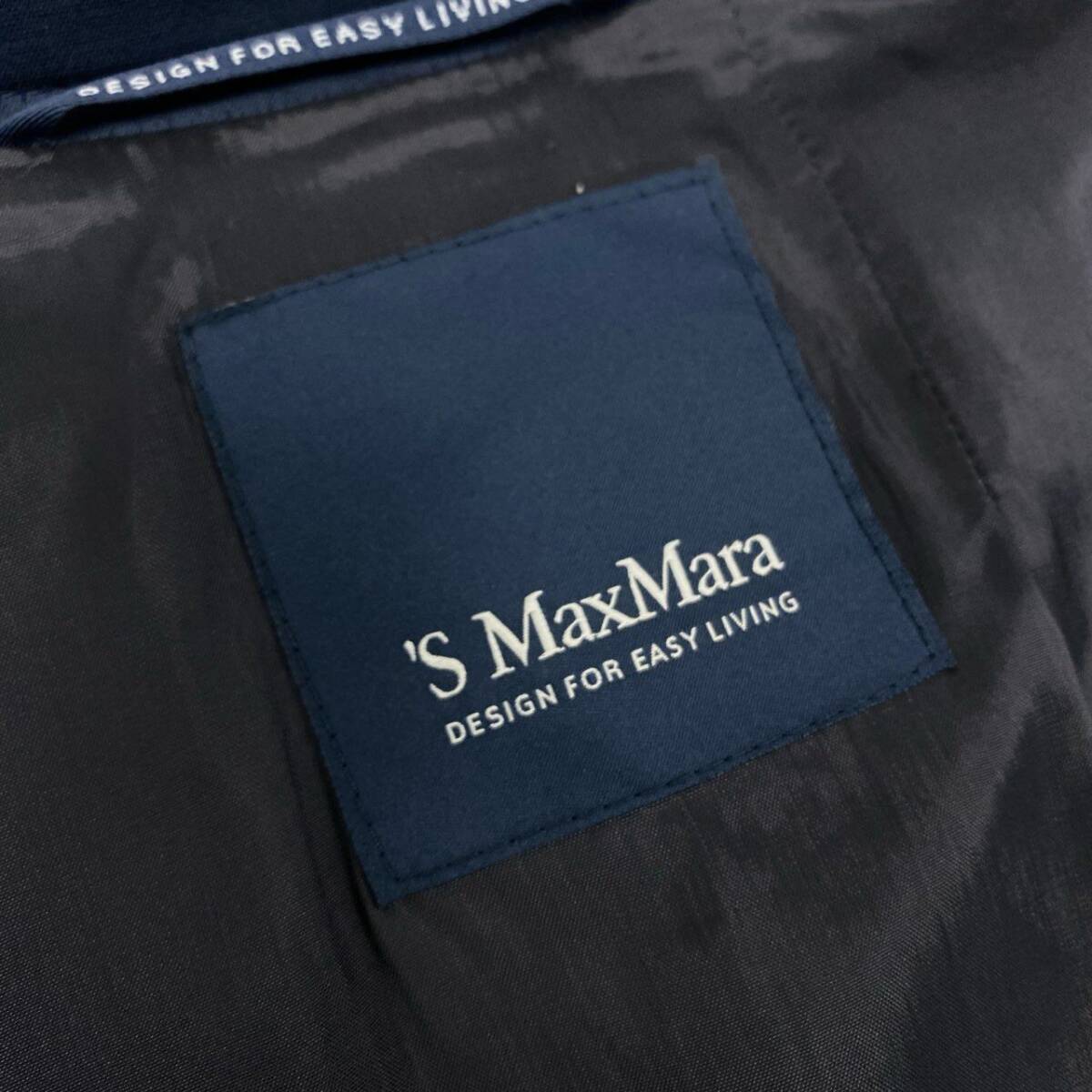72j15 ’S MaxMara エスマックスマーラ テーラードジャケット ジャケット フォーマル 40サイズ ネイビー レディースu02t_画像8