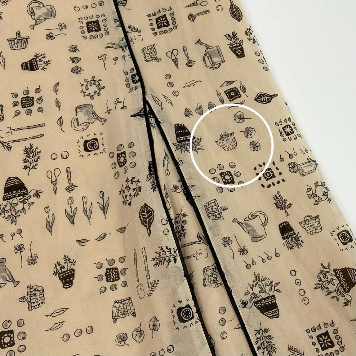 60j27 Roosa ロッサ 半袖ワンピース ロングワンピース ニット レース 総柄 44サイズ ベージュ ブラック レディースu02t_画像9