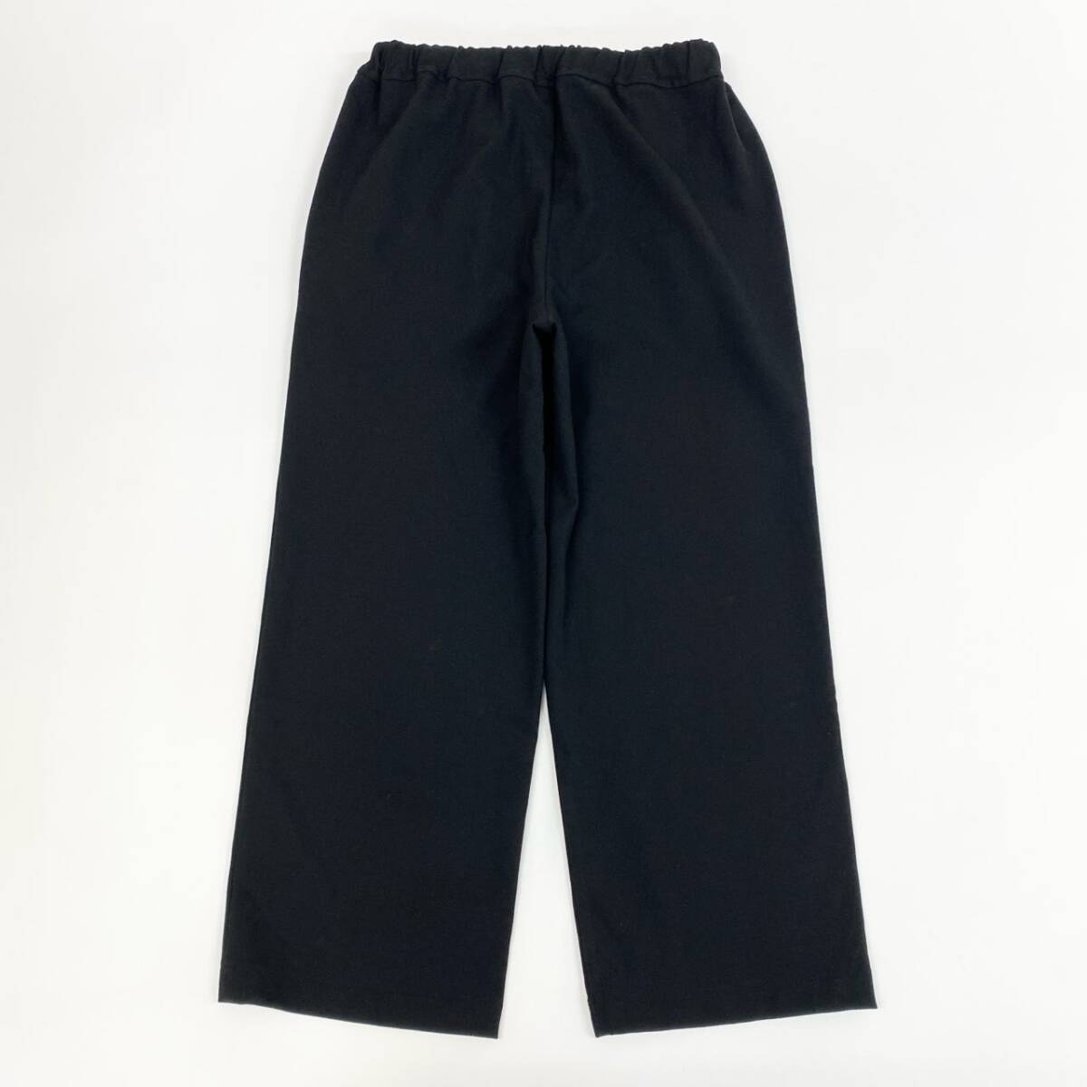 60j27《極美品》Y's for Living ワイズフォーリビング ワイドスラックス パンツ ボトム 裏起毛 日本製 ブラック メンズu02t_画像2