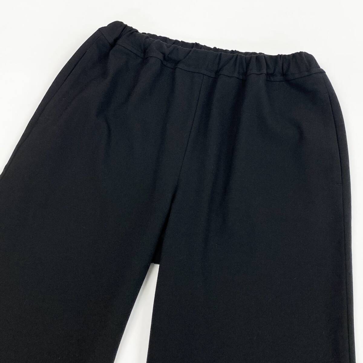 60j27《極美品》Y's for Living ワイズフォーリビング ワイドスラックス パンツ ボトム 裏起毛 日本製 ブラック メンズu02t_画像3