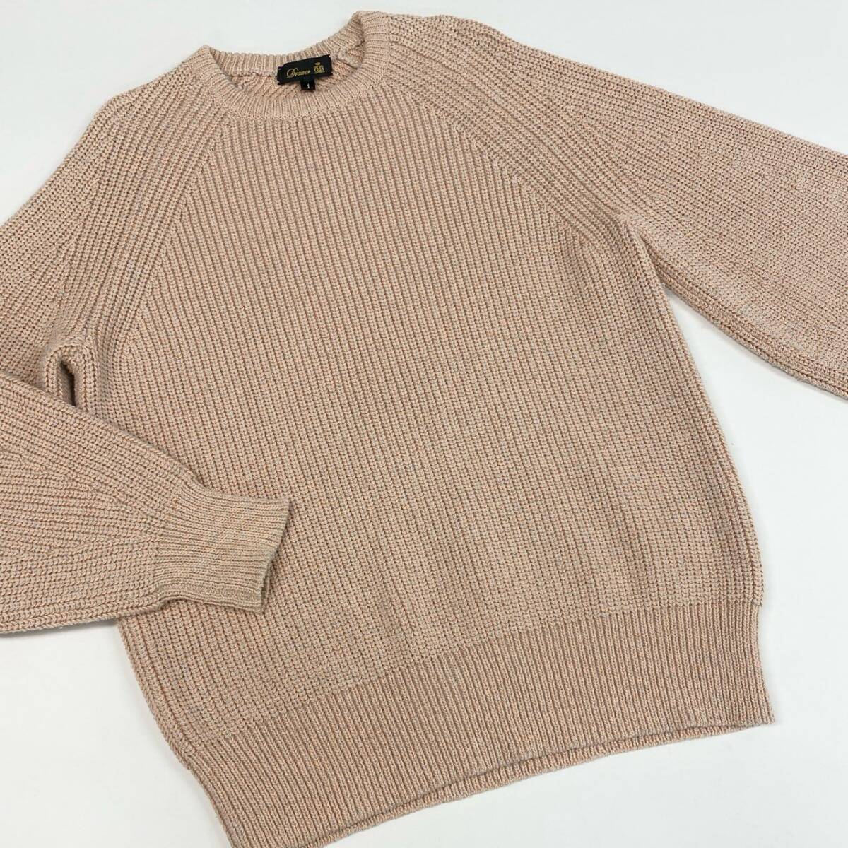 1j27《美品》Drawer ドゥロワー クルーネックプルオーバーニット 7G畦編み ニットセーター 6513-105-0979 1サイズ u02t_画像3