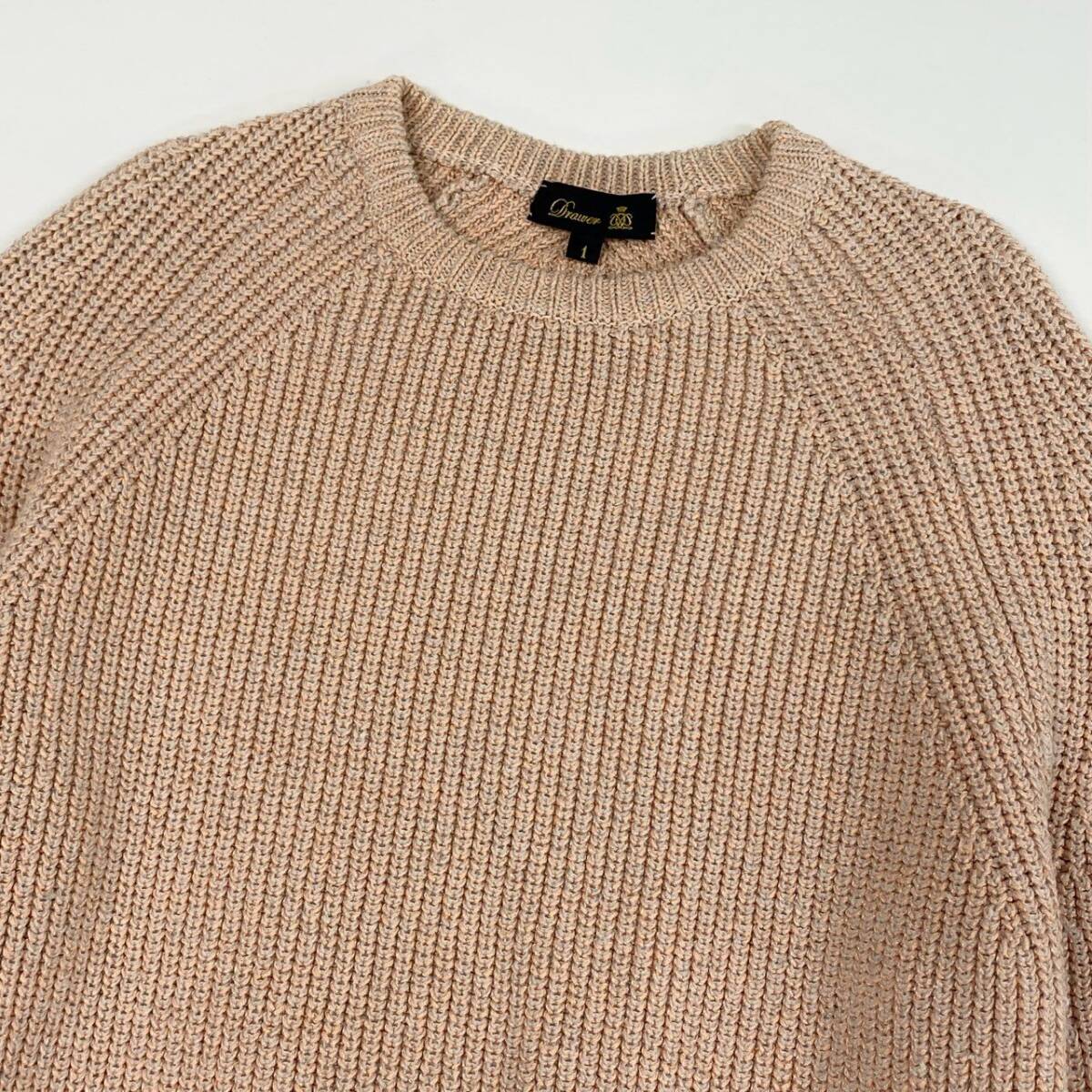 1j27《美品》Drawer ドゥロワー クルーネックプルオーバーニット 7G畦編み ニットセーター 6513-105-0979 1サイズ u02t_画像4