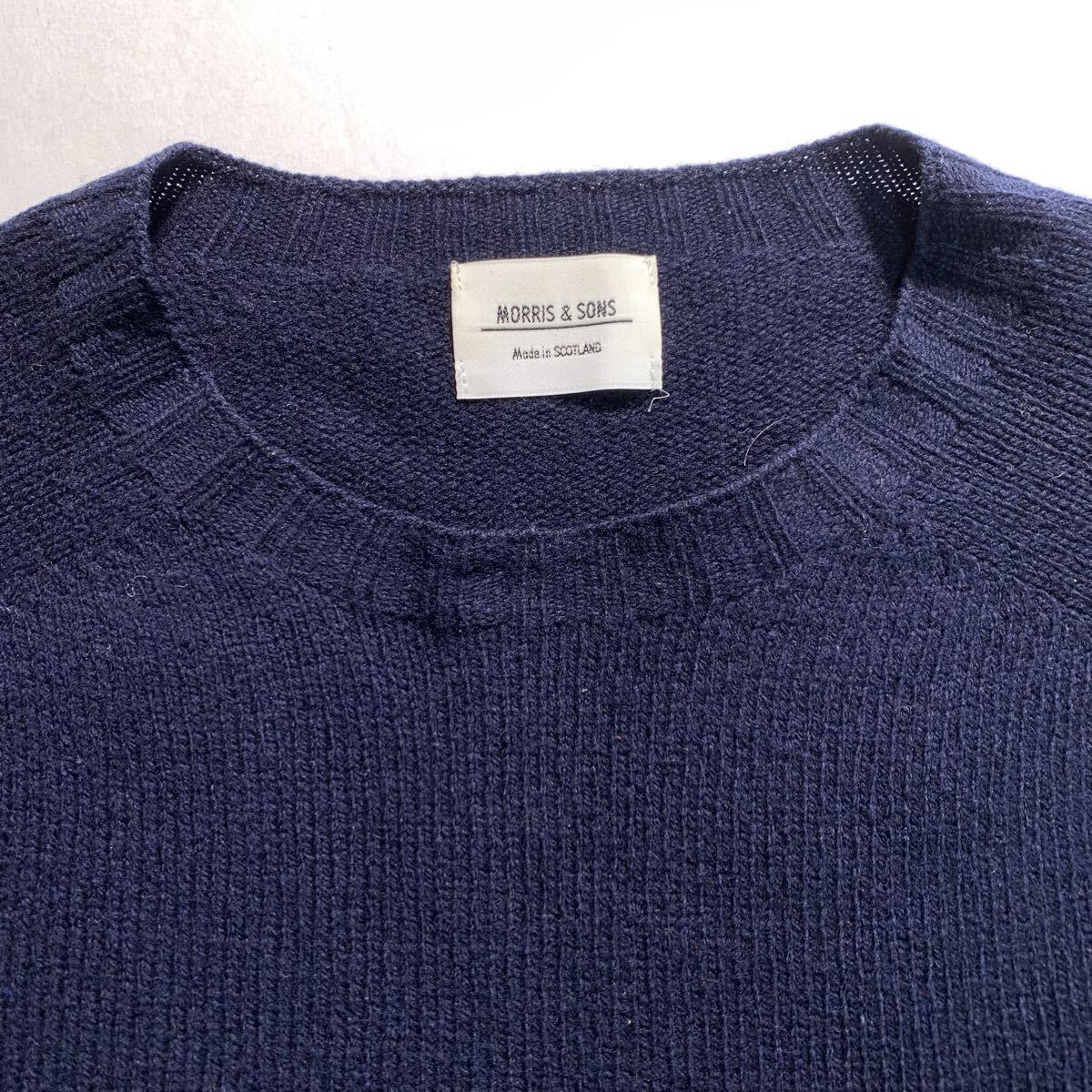 MORRIS & SONS 英国製 ウール100% ニット セーター Mサイズ クルーネック_画像4