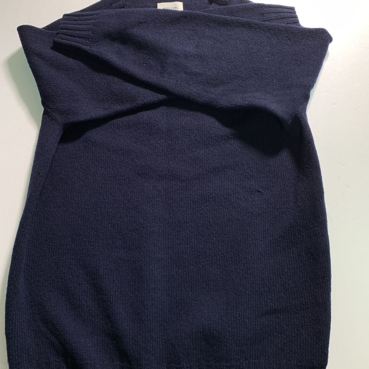 MORRIS & SONS 英国製 ウール100% ニット セーター Mサイズ クルーネック_画像6