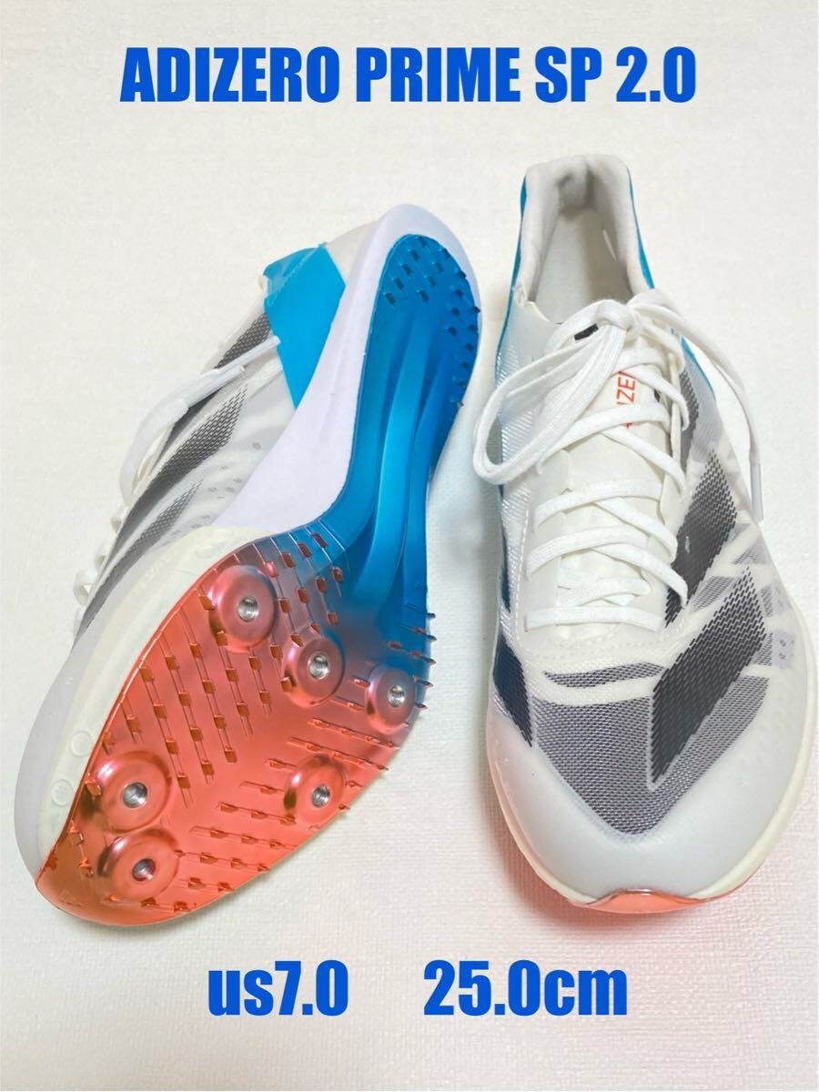 アディゼロ プライムsp2 adizero prime sp2 25.0cm US7.0 陸上スパイク 美品 _画像1